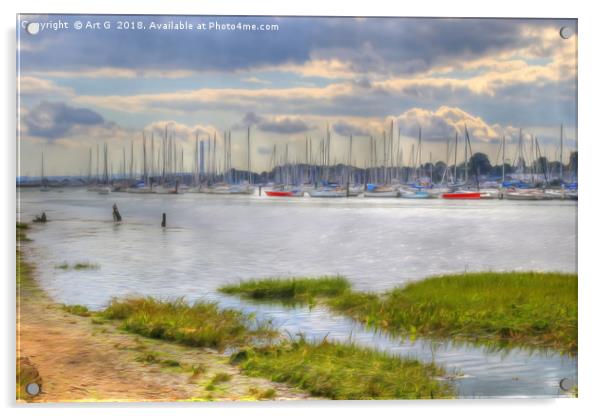 Low Tide on the Hamble Acrylic by Art G