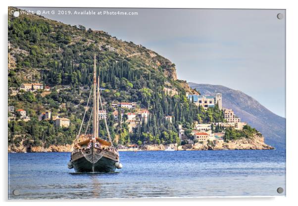 Dubrovnik Pirate Ship Acrylic by Art G