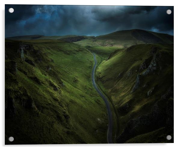Storm over Winnats Pass Acrylic by Nick Lukey