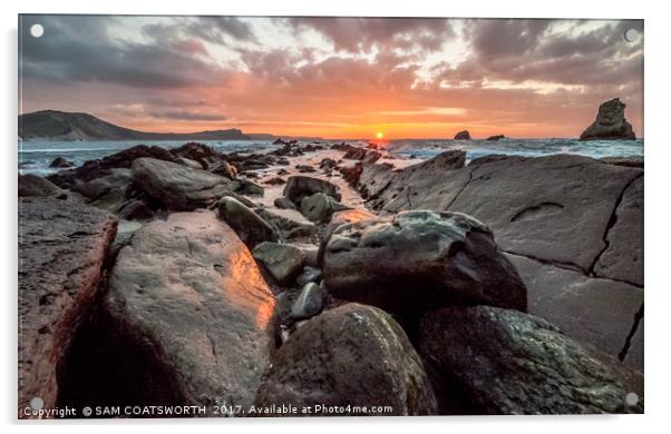 Jurassic Sunrise Mupe Bay Acrylic by sam COATSWORTH