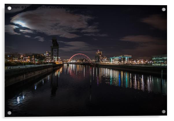 Glasgow by night Acrylic by Paul Storr