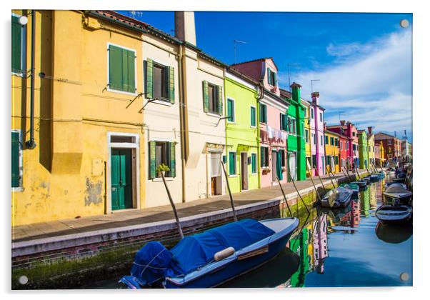 Boats in Burano Acrylic by Darryl Brooks