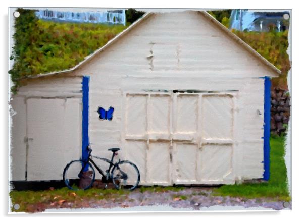 Bike Against Garage Acrylic by Darryl Brooks