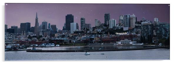 San Francisco by Night Acrylic by Darryl Brooks