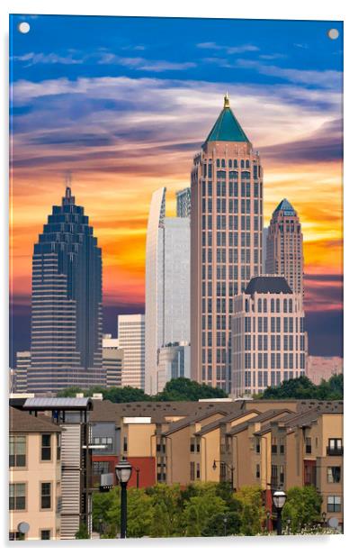 Atlanta at Sunrise Acrylic by Darryl Brooks