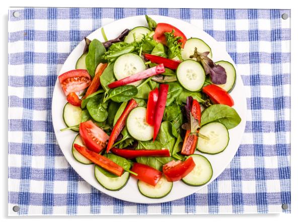 Green Salad with Red Pepper Acrylic by Darryl Brooks
