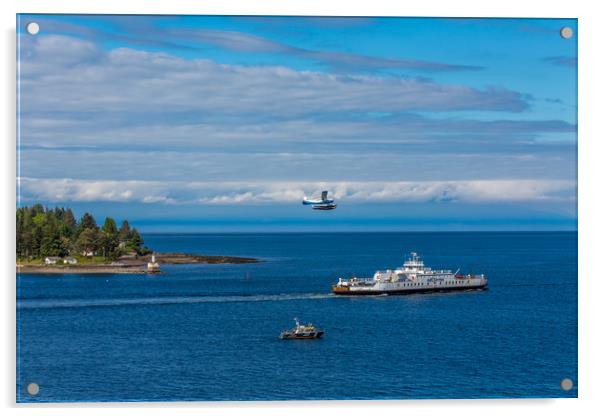 Harbor Patrol Sea Plane and Ferry Acrylic by Darryl Brooks