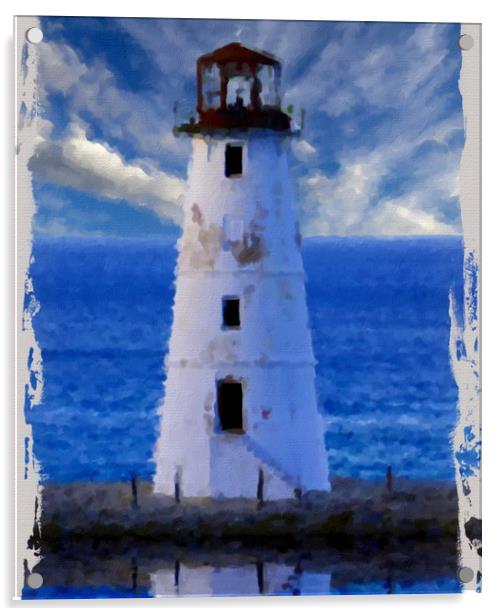 Lighthouse on Narrow Land Acrylic by Darryl Brooks