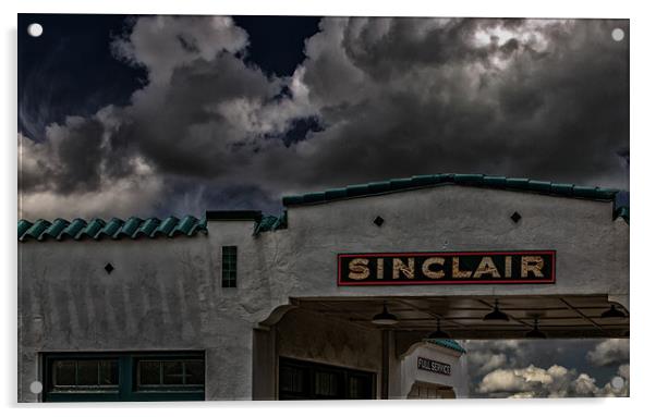 Old Sinclair Station Acrylic by Darryl Brooks