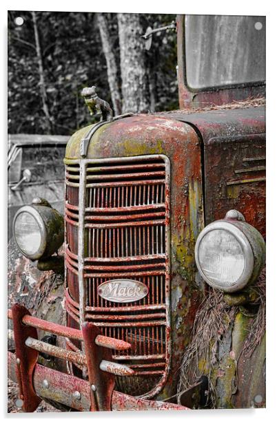 Old Mack Truck Acrylic by Darryl Brooks