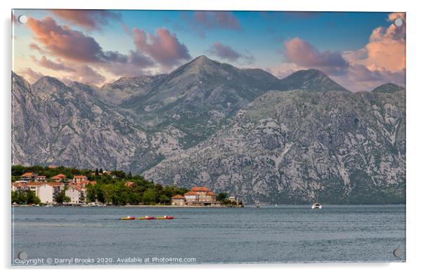 Rafts in Montenegro Acrylic by Darryl Brooks