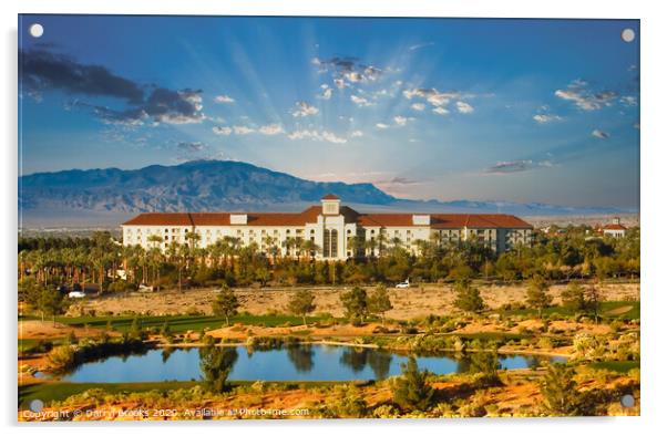 Resort Hotel Between Lake and Mountains Acrylic by Darryl Brooks