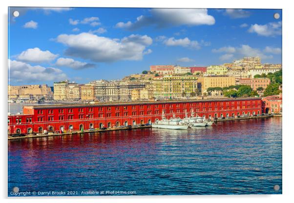 Italian Police Boats in Naples Acrylic by Darryl Brooks