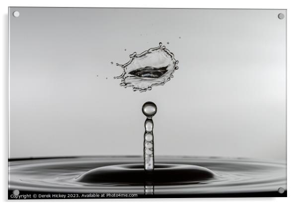 Mid Air Droplet Collision Acrylic by Derek Hickey