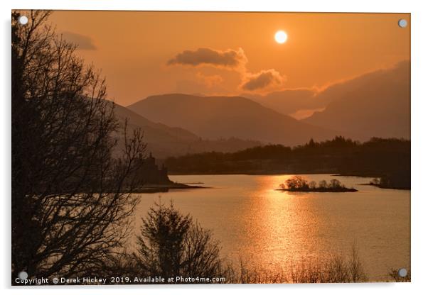 Sunrise over Loch Awe Acrylic by Derek Hickey