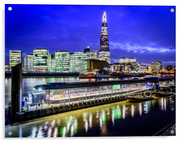 Blue Hour at The Shard Acrylic by John Lawrence
