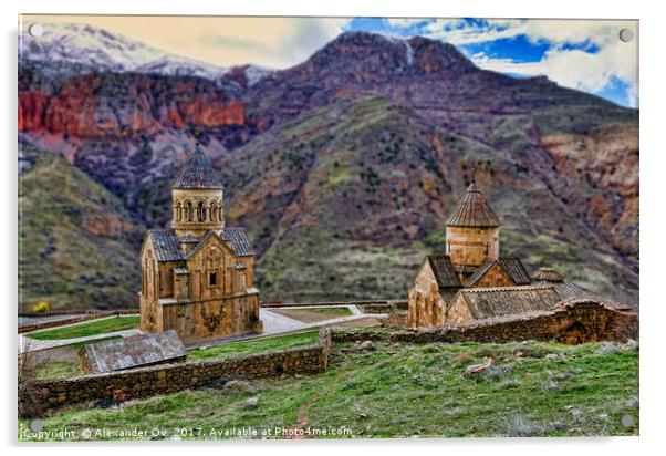 monastery in Armenia Acrylic by Alexander Ov