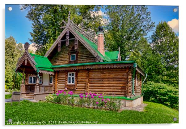 The ancient wooden house in the noble estate in Ru Acrylic by Alexander Ov