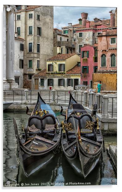 Gondola Park, Venice Acrylic by Jon Jones