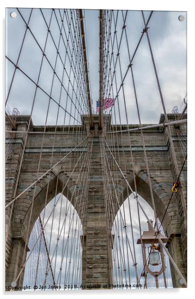 The Brooklyn Bridge, New York Acrylic by Jon Jones