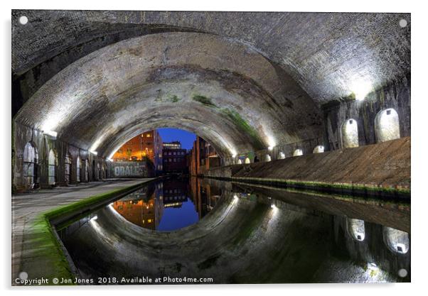 The Old Canal Tunnel, Birmingham Acrylic by Jon Jones