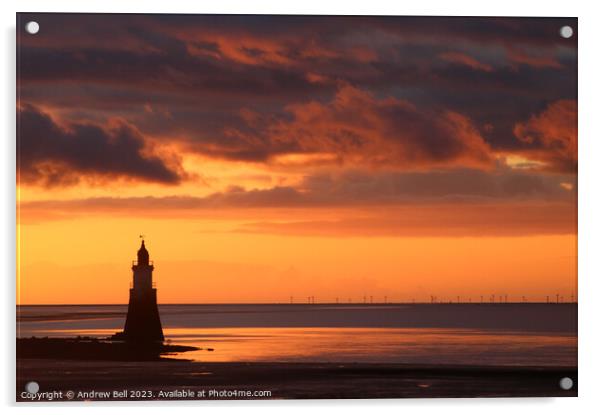 Plover Scar Sunset Acrylic by Andrew Bell