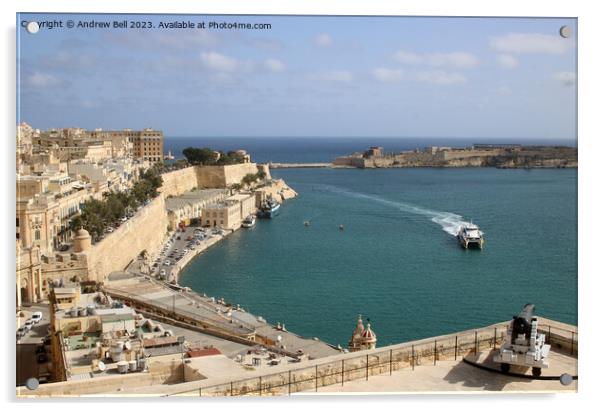 Grand Harbour Valletta Acrylic by Andrew Bell