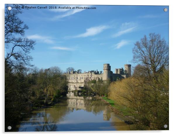 Warwick Castle and the River Avon Acrylic by Stephen Carvell