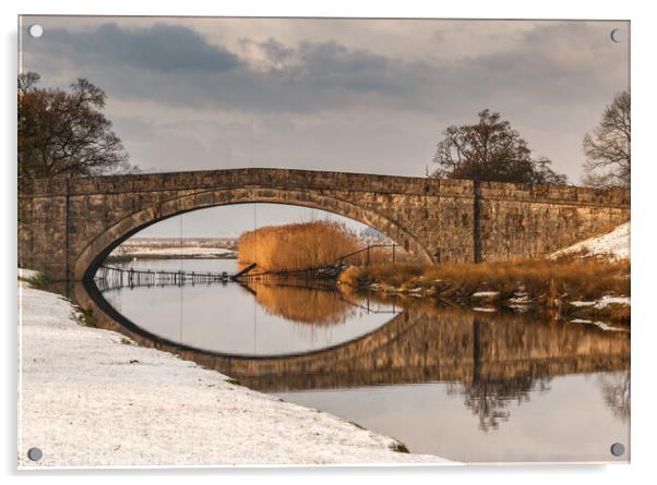 Milnthorpe Bridge, river Bela Acrylic by Liz Withey
