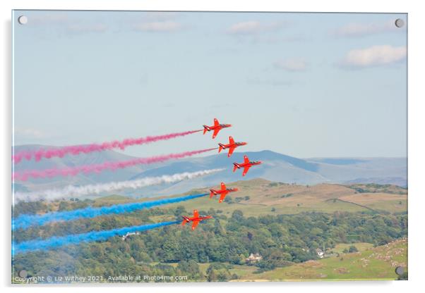 Red Arrows, Lake District Acrylic by Liz Withey