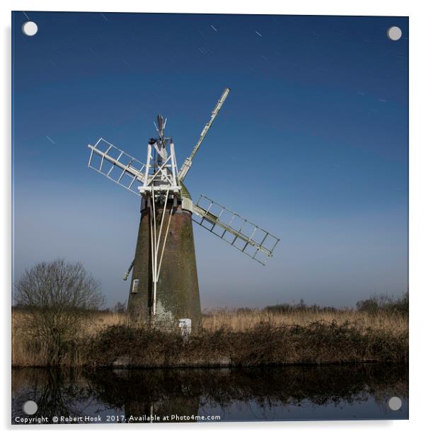 Norfolk windpump Acrylic by Robert Hook