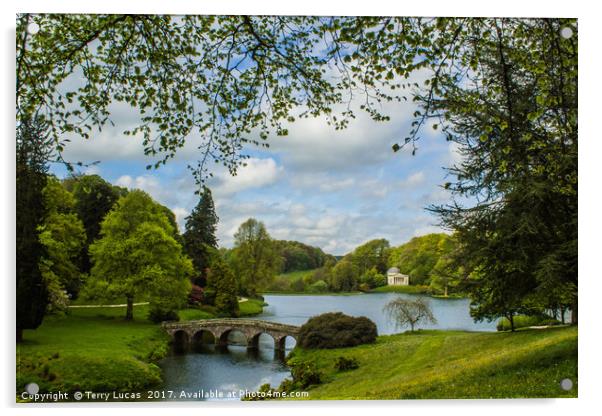 Stourhead House Gardens Acrylic by Terry Lucas