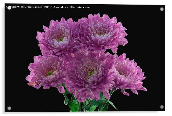 Artistic Effect Chrysanthemums Acrylic by Craig Russell
