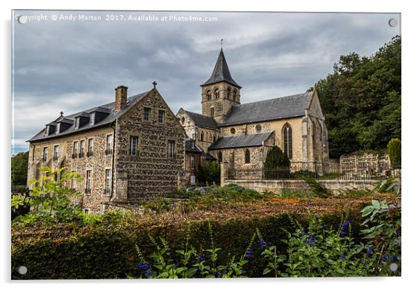L’Abbaye de Graville Acrylic by Andy Morton