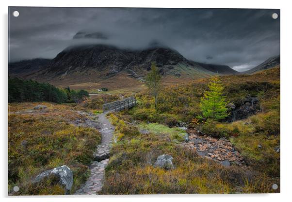Buachaille Etive More view point. Acrylic by Craig Breakey