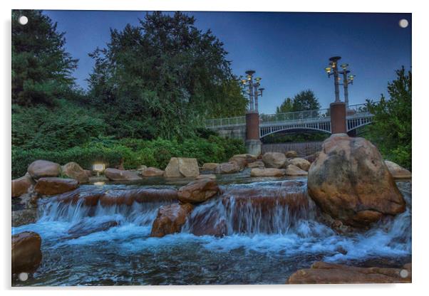 Worlds Fair Park Waterfalls Acrylic by James Marsden