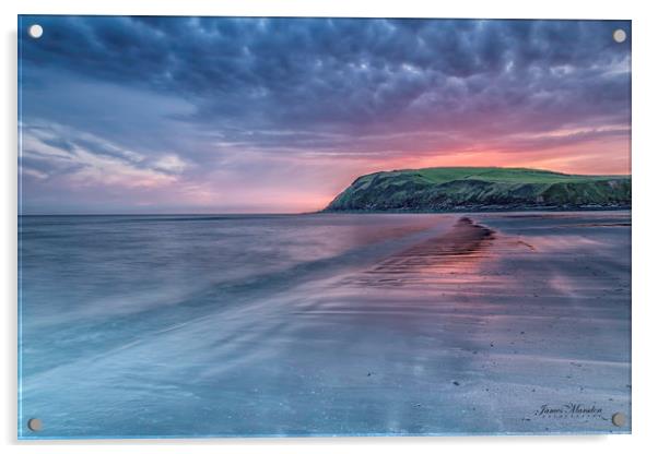 The Majestic Sunset of St Bees Beach Acrylic by James Marsden