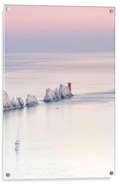 Majestic Sunset at the Needles Lighthouse Acrylic by James Marsden