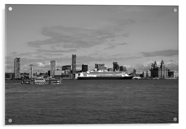     The  Rotterdam Cruise Ship  - Mersey Ferry Boa Acrylic by Alexander Pemberton