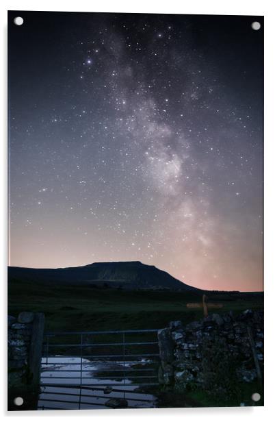 Milky Way over Ingleborough Acrylic by Pete Collins