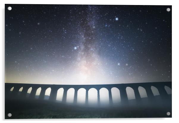 Misty Ribblehead Milky Way Acrylic by Pete Collins