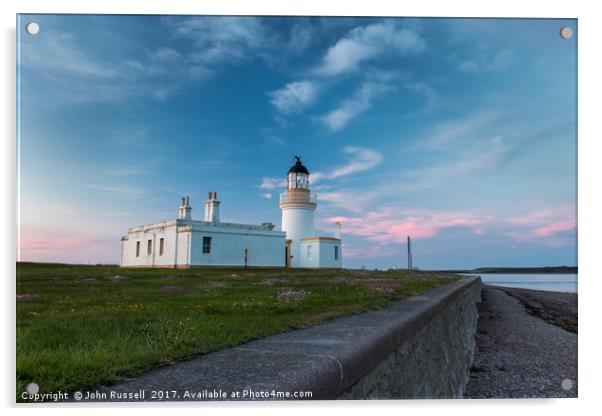 Chanonry Lighthouse Sunset Acrylic by John Russell