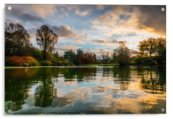 Tranquil Serenity: Autumn's Embrace Acrylic by Mel RJ Smith