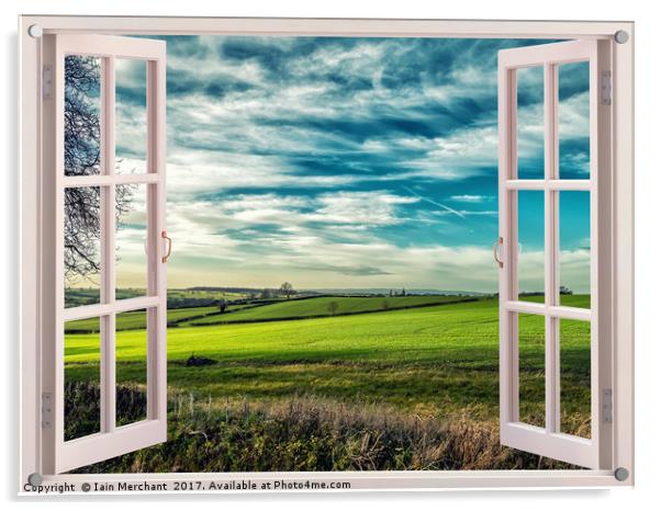Window onto Sunlit Fields  Acrylic by Iain Merchant
