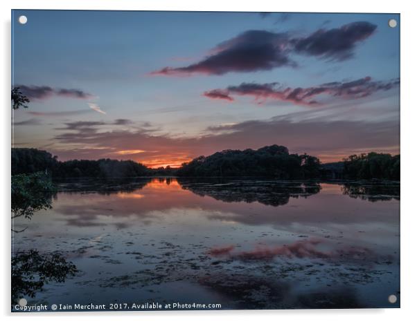 Purple Sunset over Water Acrylic by Iain Merchant