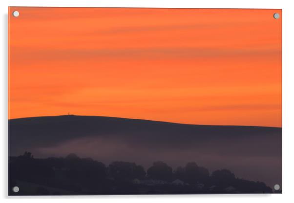 Summer sunrise on Codden Hill. Acrylic by Simon J Beer