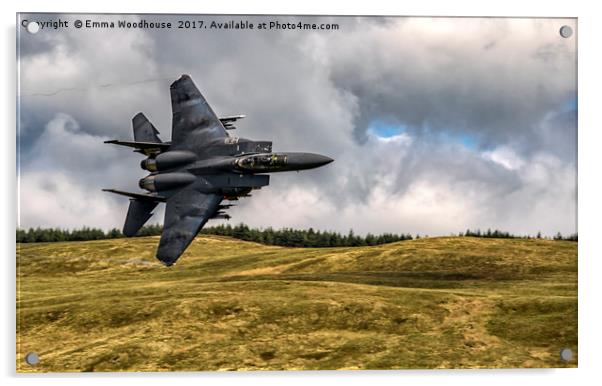 Strike Eagle F-15 through the Mach Loop Acrylic by Emma Woodhouse