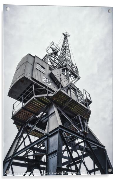 Bristol dock Crane Acrylic by Edward Kilmartin