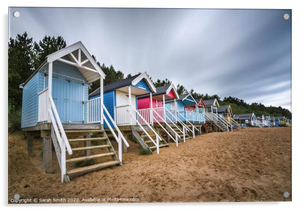 Wells Next The Sea beach huts Acrylic by Sarah Smith