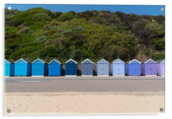 Row of beach huts at Bournemouth  Acrylic by Sarah Smith